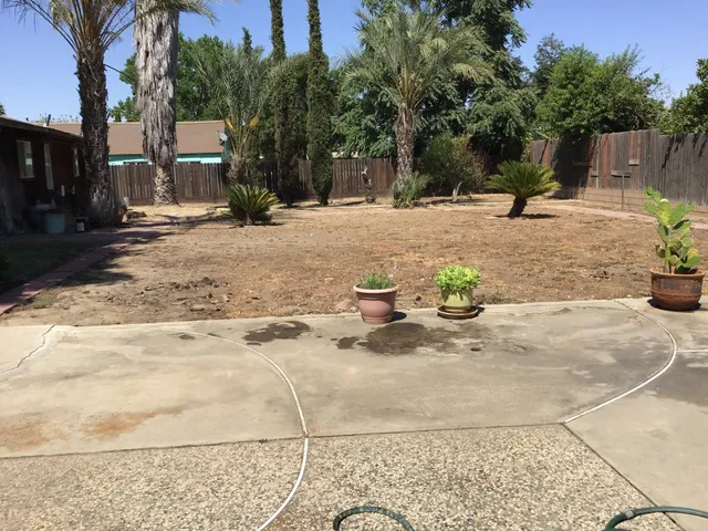 a view of a terrace with a bench