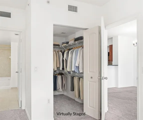a view of a walk in closet