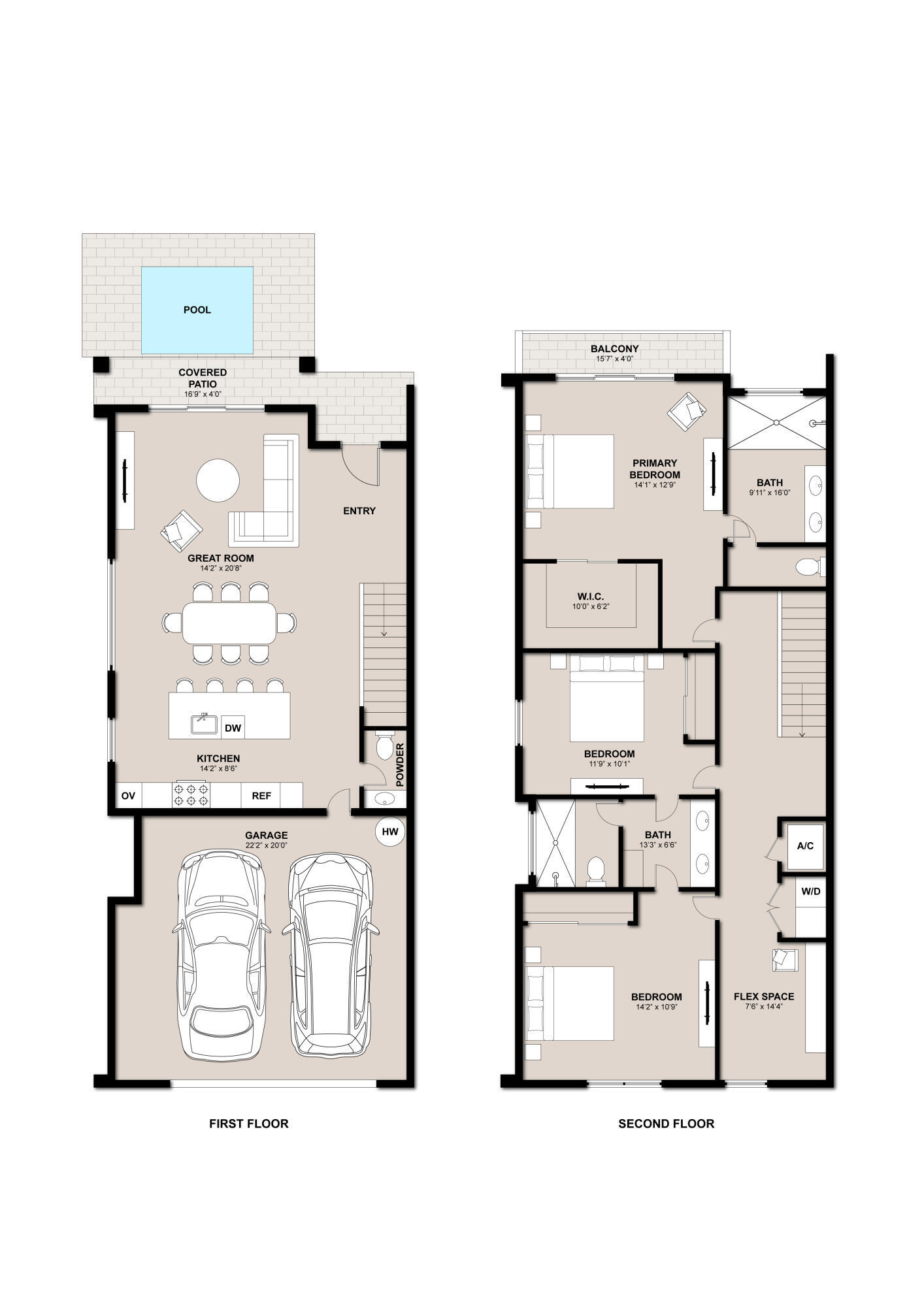 6809 Northeast Briskel Pointe Drive Boca Raton, FL 33487 - Photo 23 of 24 Aruba Floorplan