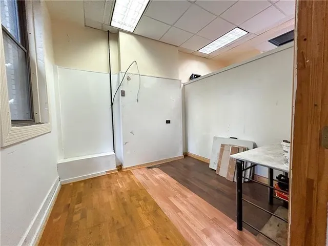 a view of a indoor basketball court