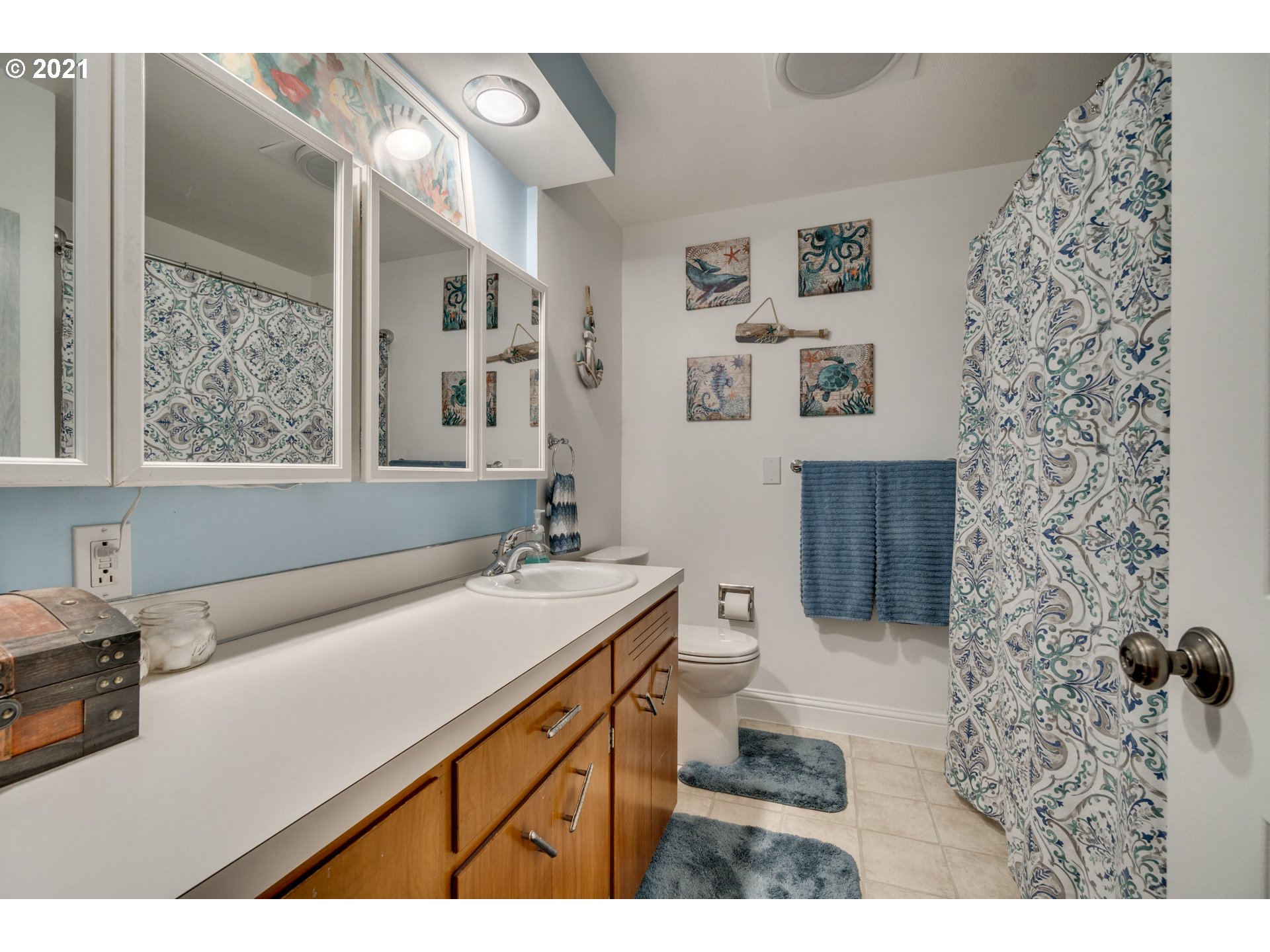 3132 1st Street Hubbard, OR 97032 - Photo 16 of 32 a bathroom with a sink and a mirror