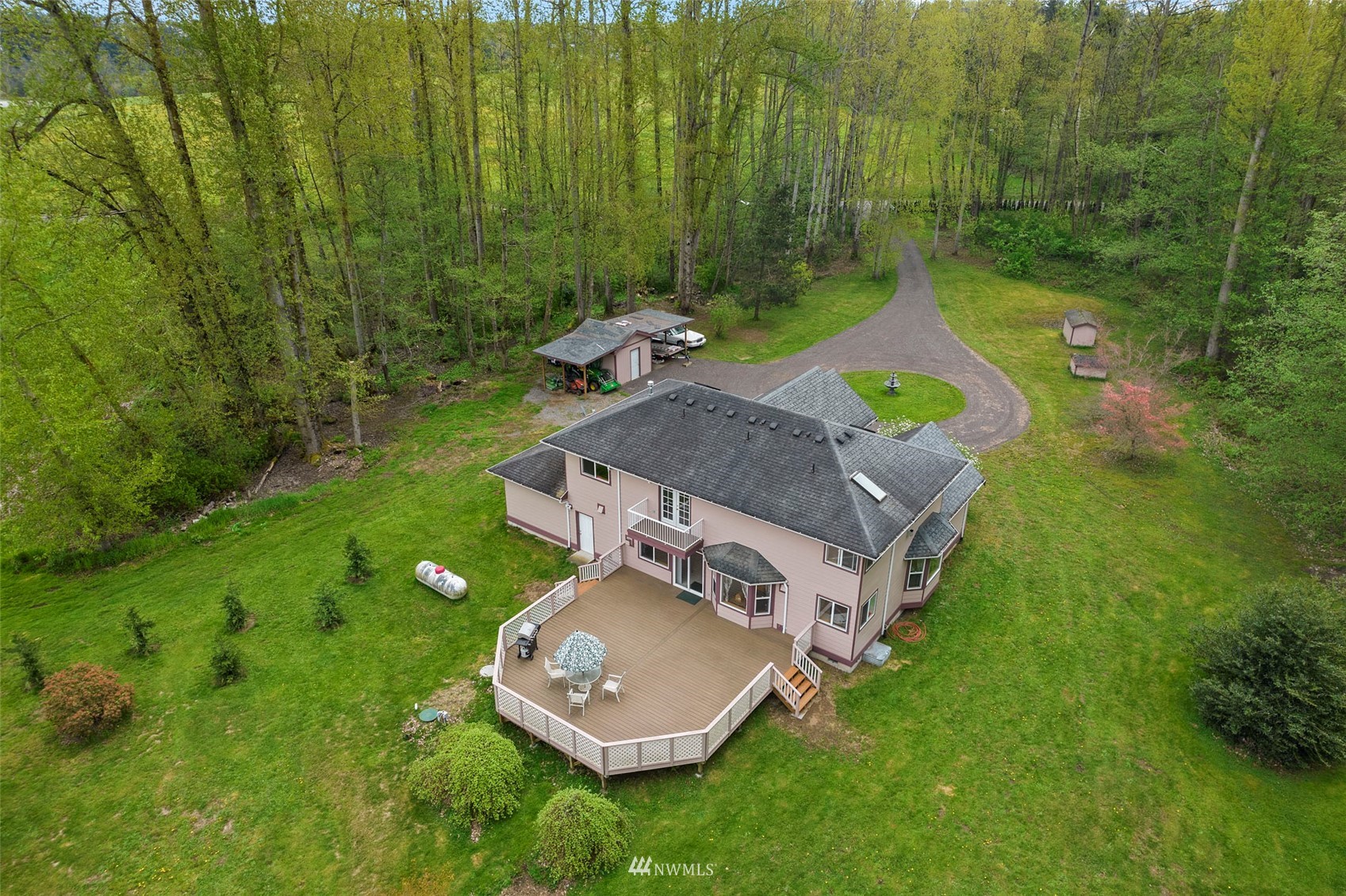 7511 Ham Road Ferndale, WA 98248 - Photo 37 of 40 an aerial view of a house with pool