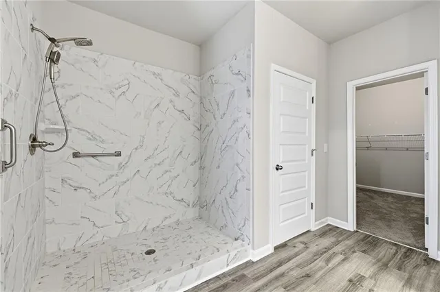 a bathroom with a shower
