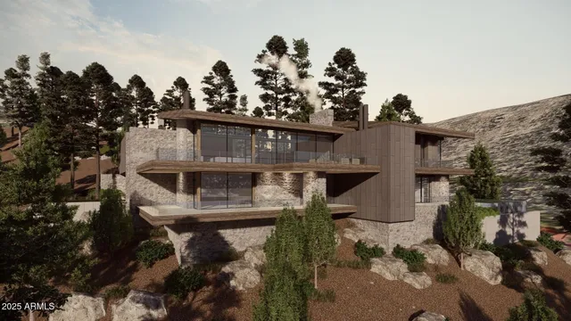 a view of a house with a backyard and a tree