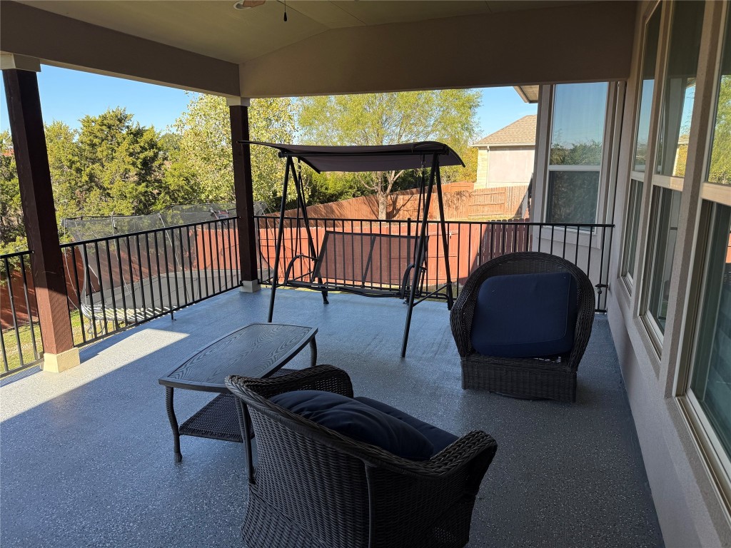 Undisclosed Address Leander, TX 78641 - Photo 3 of 8 View of patio with a ceiling fan