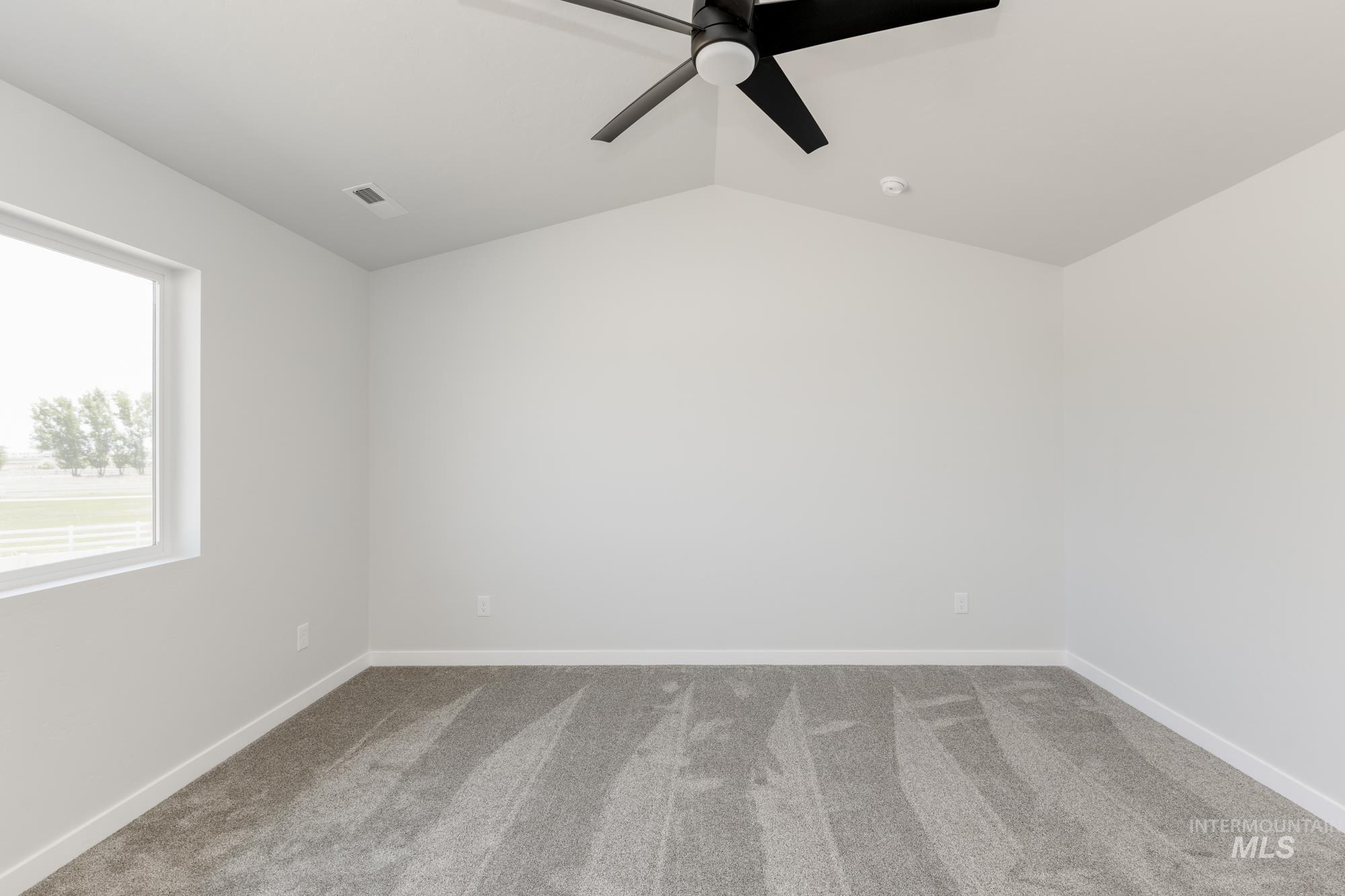 3218 North Waterbrook Way Star, ID 83669 - Photo 22 of 27 Unfurnished room with carpet floors, ceiling fan, and vaulted ceiling