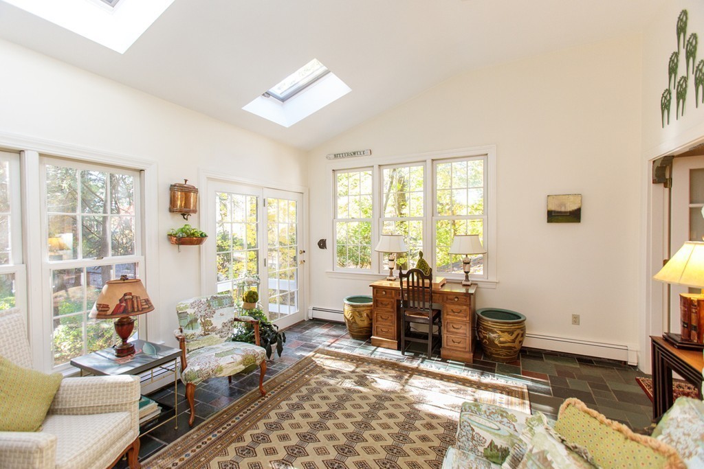 25 Longmeadow Road Wellesley, MA 02482 - Photo 12 of 24 a living room with furniture fireplace and large windows