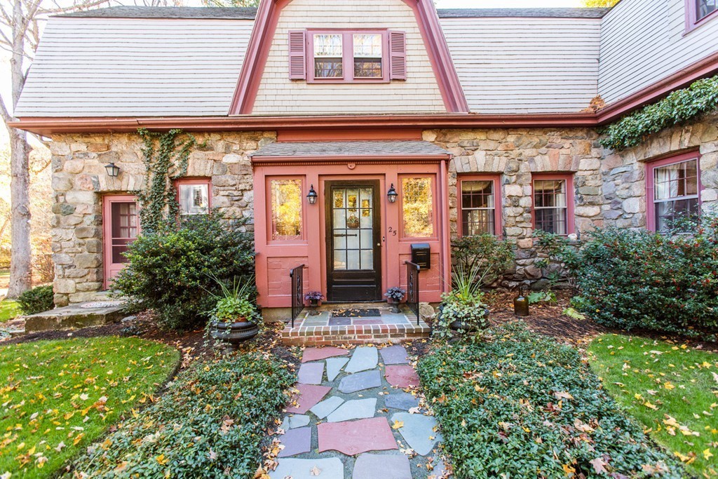 25 Longmeadow Road Wellesley, MA 02482 - Photo 4 of 24 front view of a brick house with a large window