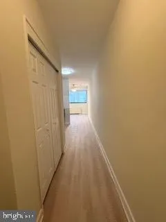 a view of hallway with stairs