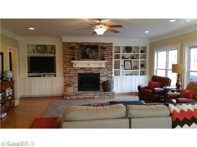 815 Heron Ridge Road Winston-Salem, NC 27106 - Photo 9 of 16 Den/Family/Great Room. Gas stone fireplace surrounded with built-ins.