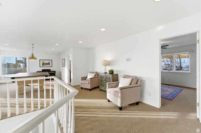 1878 East Ridge Point Drive Bountiful, UT 84010 - Photo 29 of 92 Carpeted living area with recessed lighting