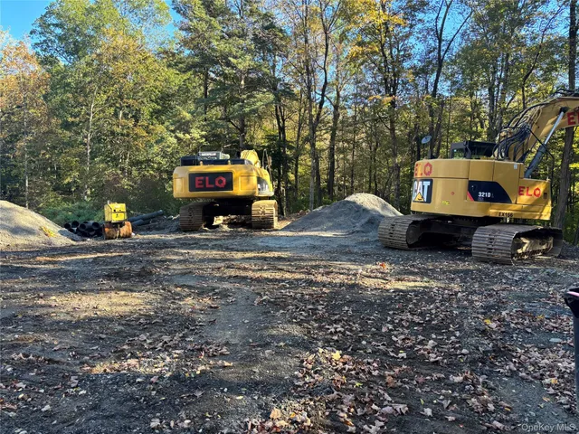 a view of park with large trees