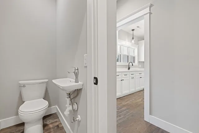 a bathroom with a bathtub and a sink