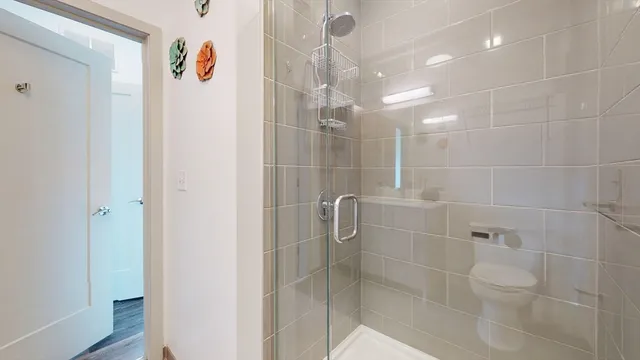 a bathroom with a shower