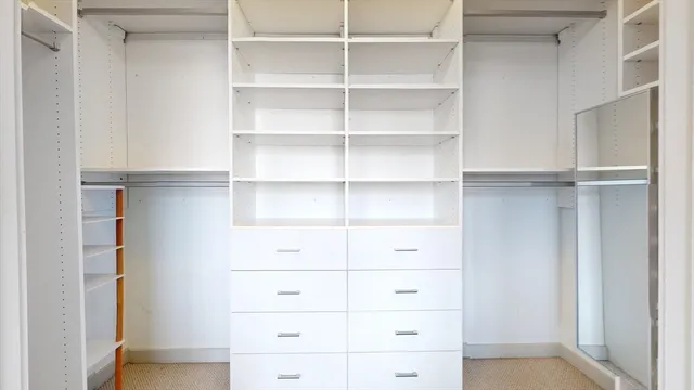 a view of an empty walk in closet