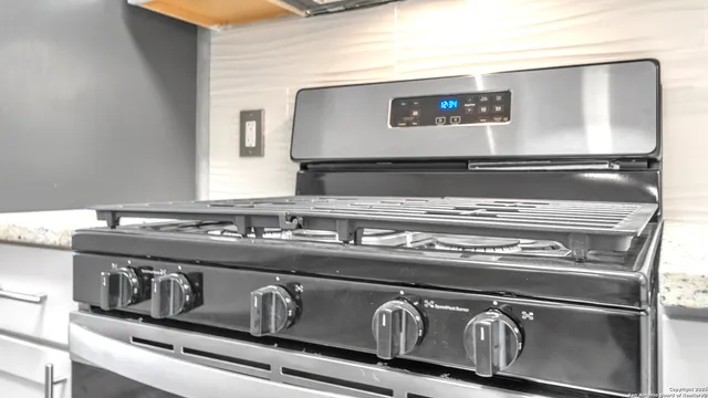 a close view of stove top oven