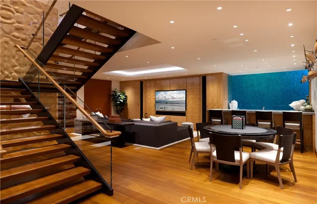 a living room with furniture