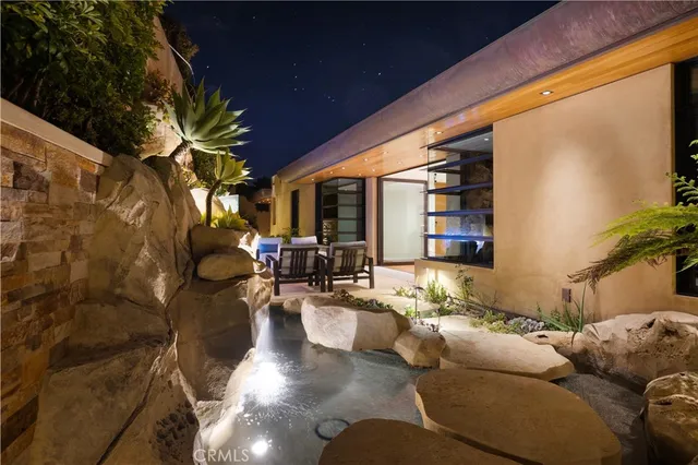 a outdoor space with lots of tables and chairs