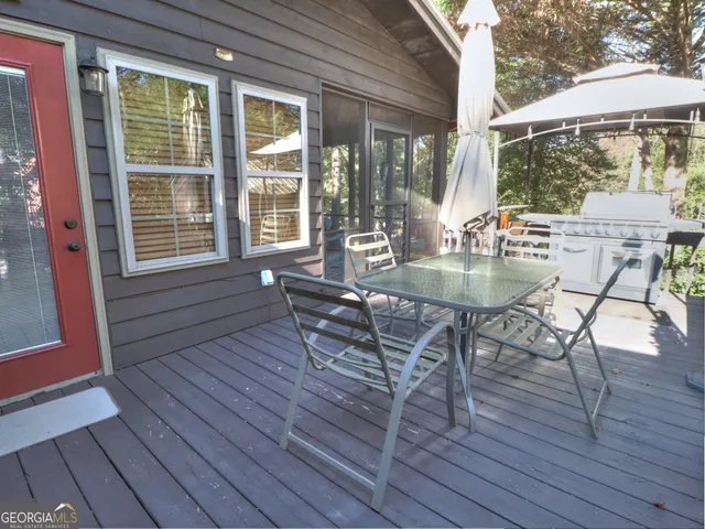 a view of a patio with a chairs in patio