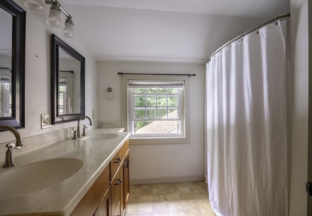 12 West Gill Road Gill, MA 01354 - Photo 26 of 42 a bathroom with a granite countertop sink and a mirror