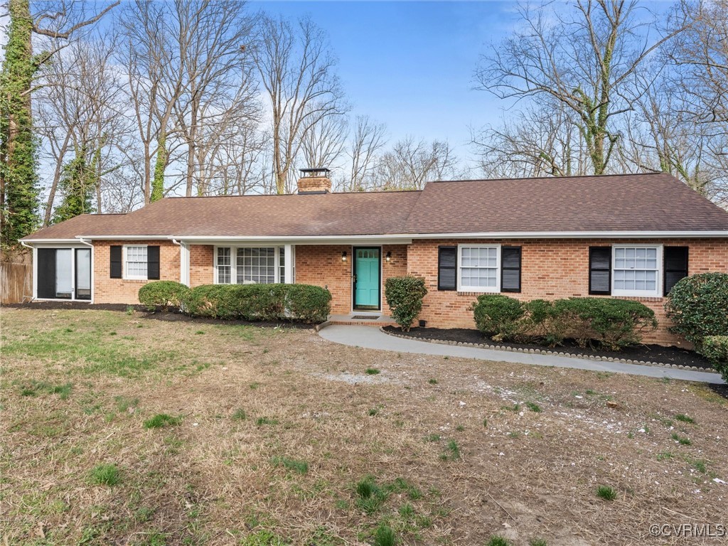 4815 Burnham Road North Chesterfield, VA 23234 - Photo 4 of 48 Ranch-style home with a front yard, brick siding,