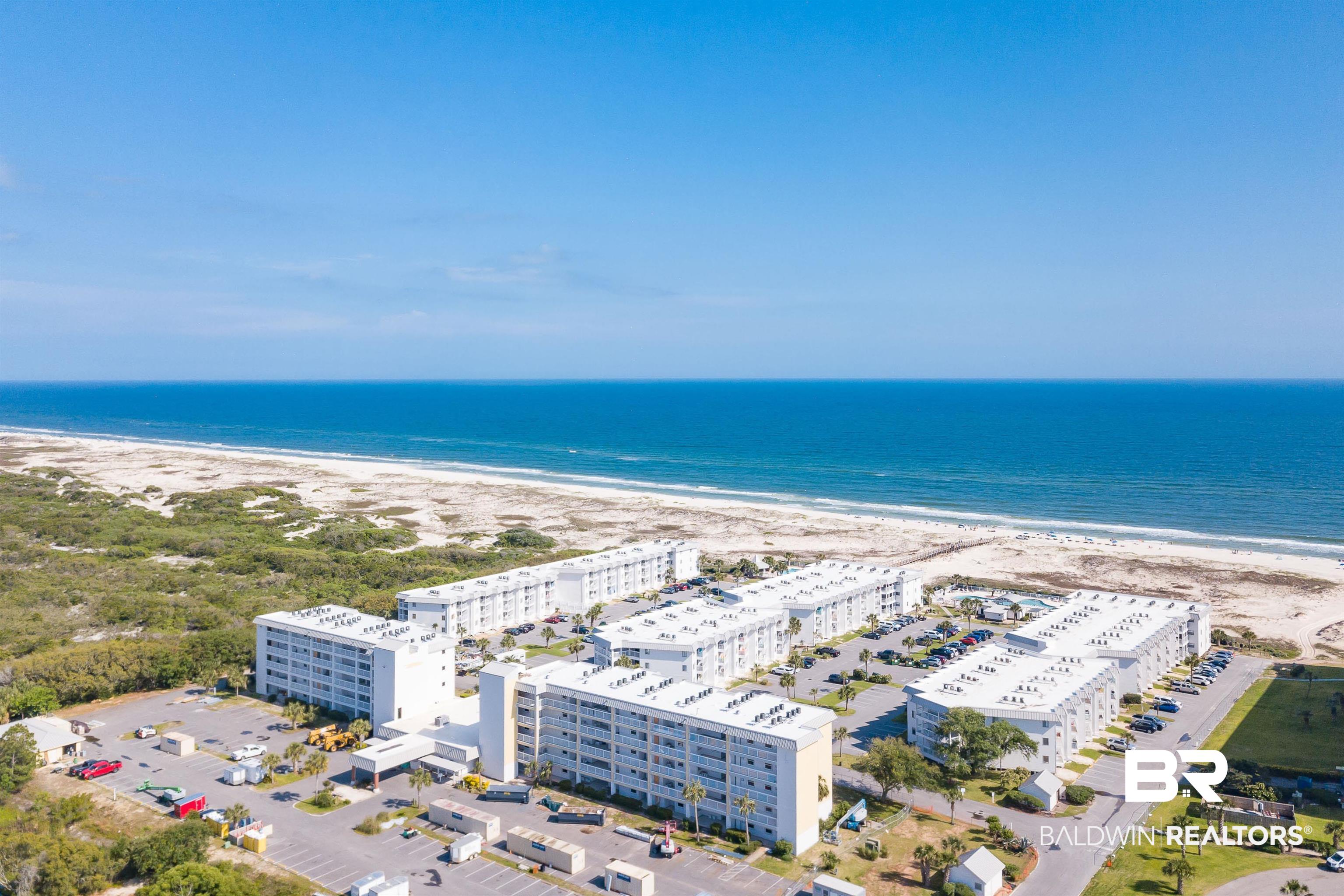 400 Plantation Road, Unit 2123 Gulf Shores, AL 36542 - Photo 1 of 44 Drone / aerial view with a water view and a beach view