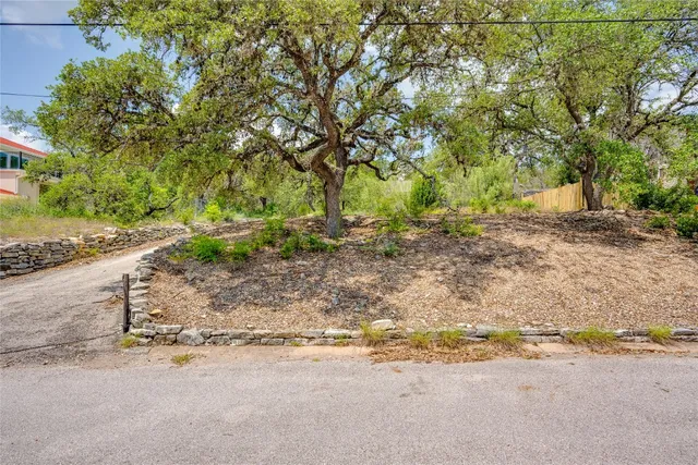a backyard of a house with lots of green space