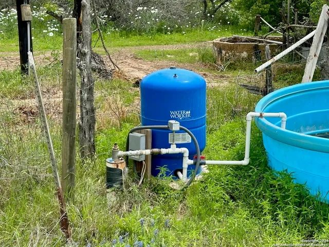 a view of a field with an outdoor space