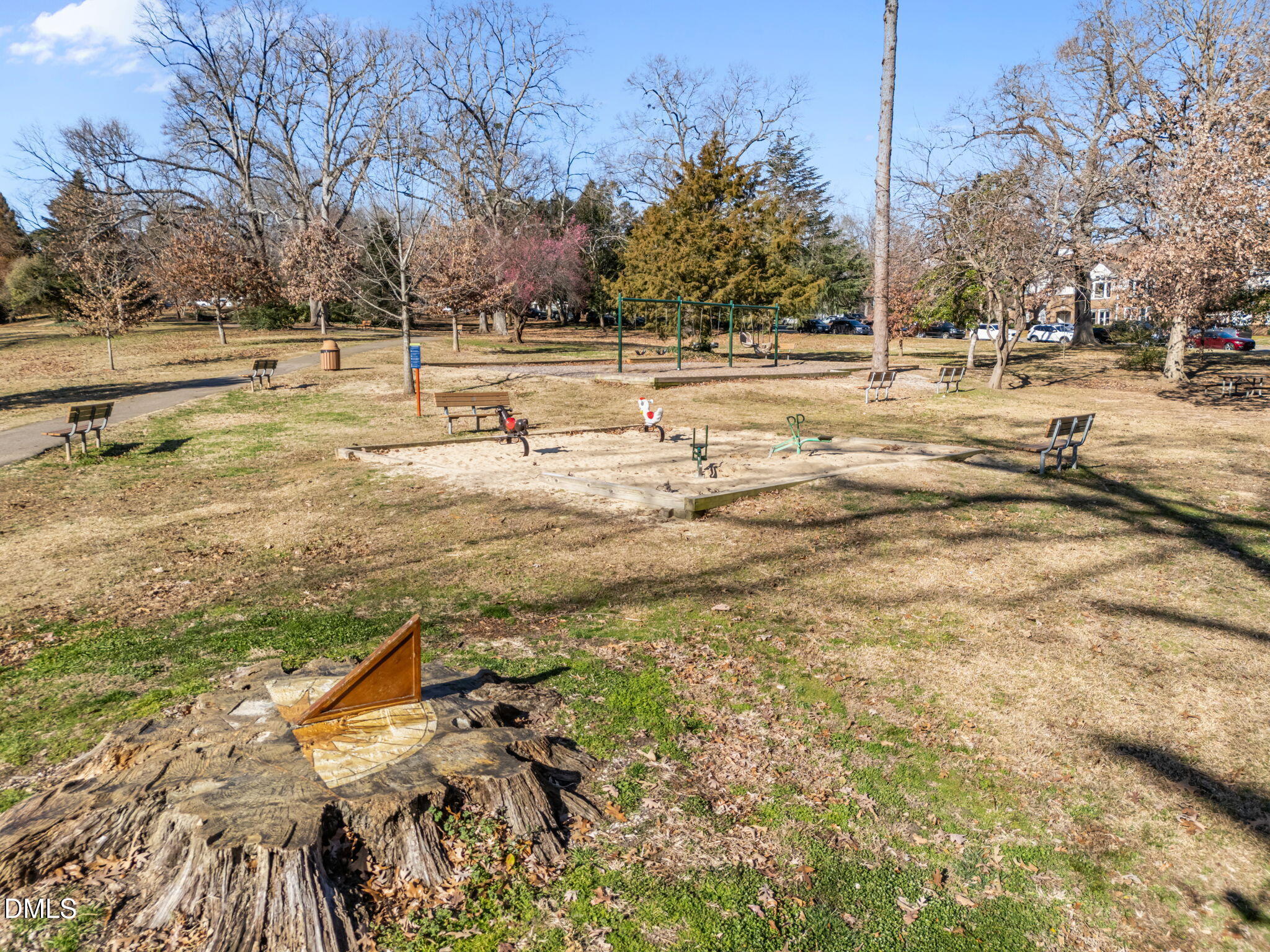 1210 Westview Lane, Unit 309 Raleigh, NC 27605 - Photo 37 of 42 a view of a yard with trees and houses
