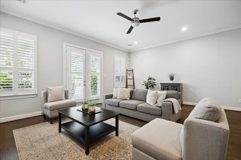 a living room with furniture