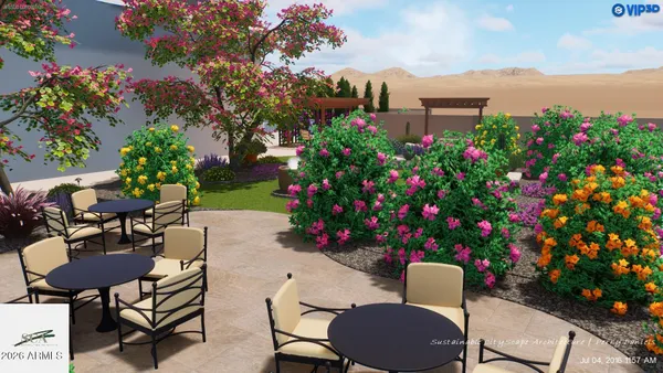 a view of a backyard with a large tree