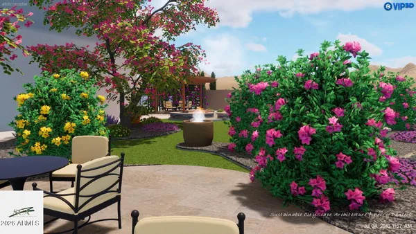 a view of a backyard