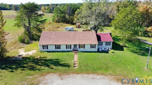 an aerial view of a house