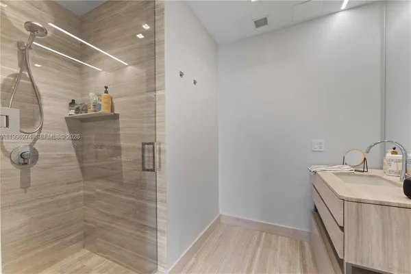 a view of a balcony with city view