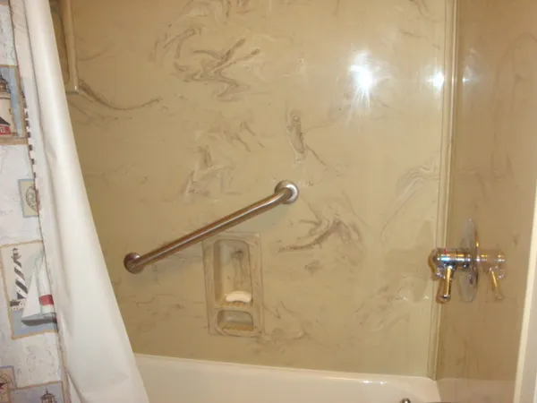 a bathroom with a shower