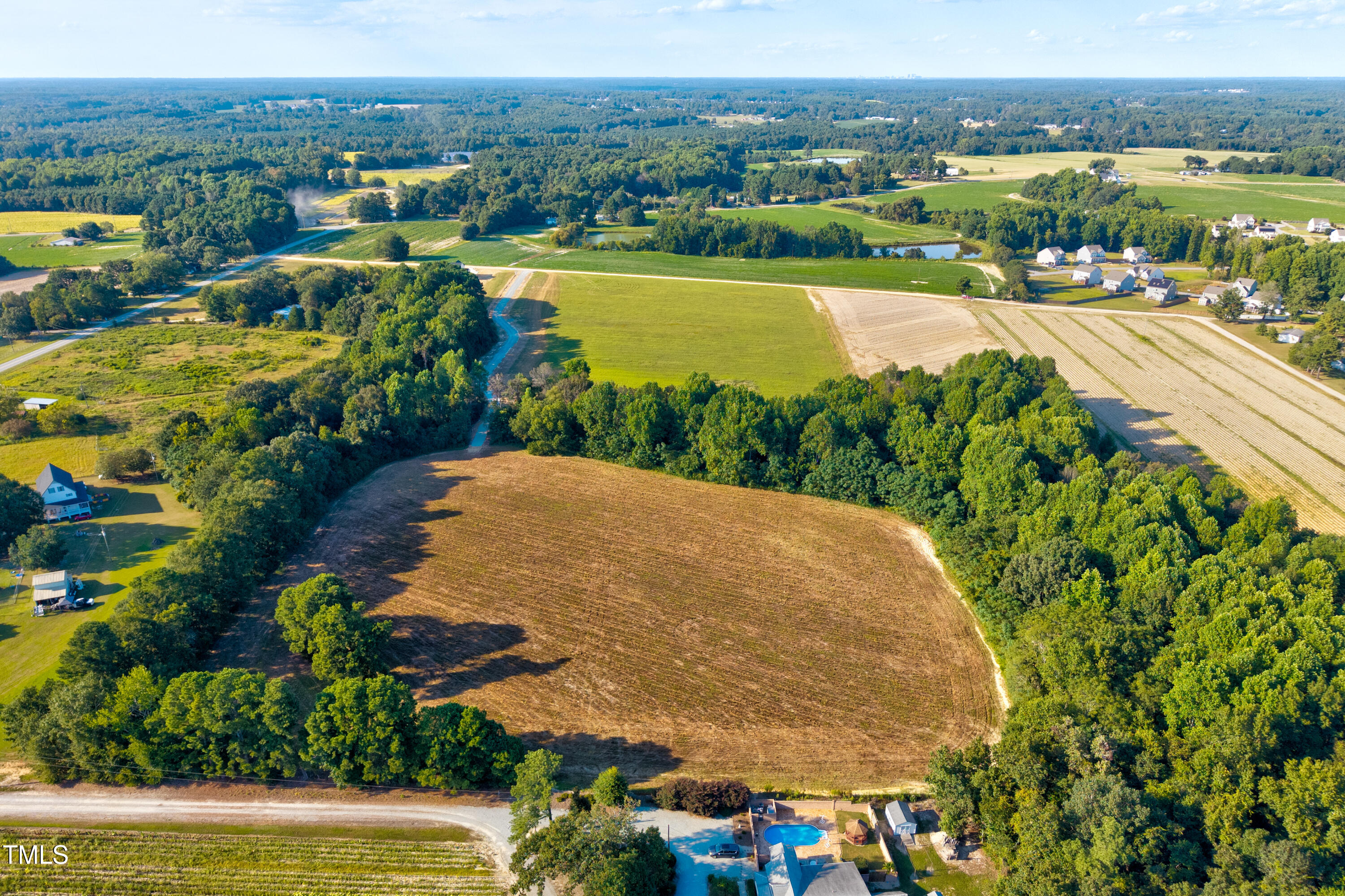 1 Mockingbird Lane Willow Spring, NC 27592 - Photo 6 of 8 an aerial view of residential houses with outdoor space and river
