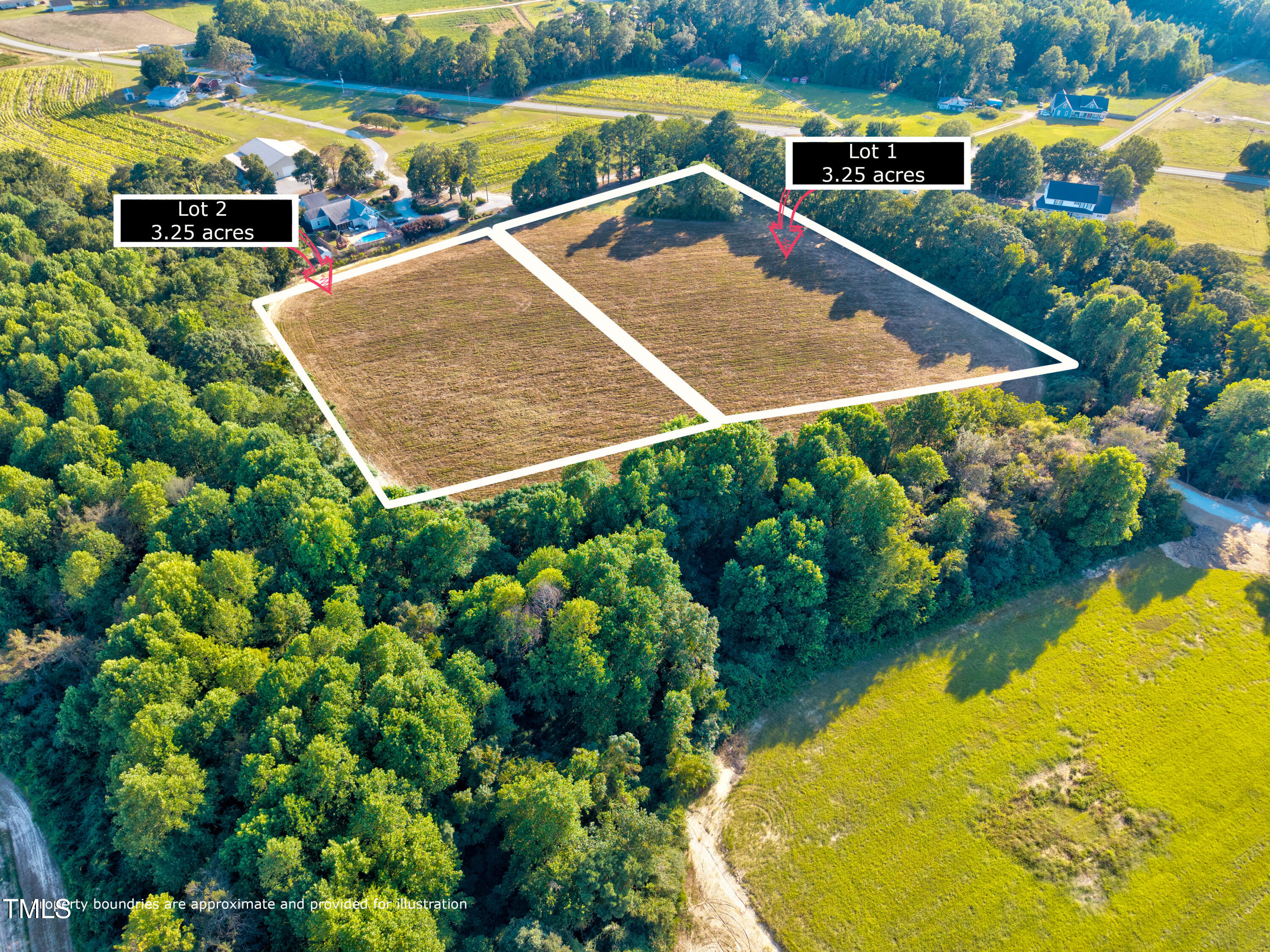 1 Mockingbird Lane Willow Spring, NC 27592 - Photo 8 of 8 an aerial view of residential houses with outdoor space and swimming pool