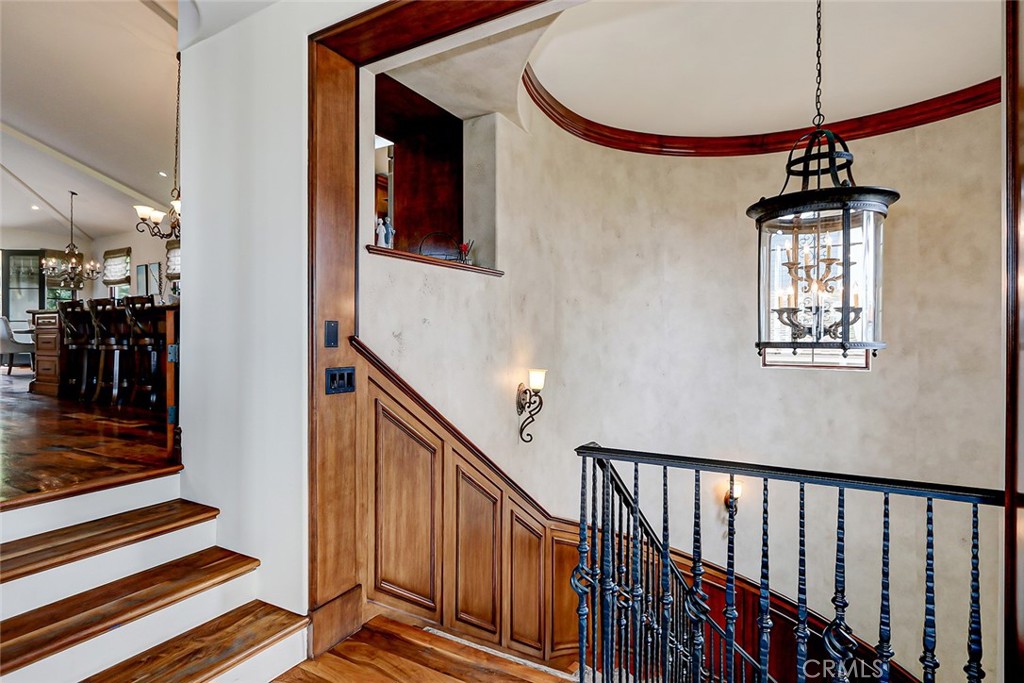 853 6th Street Manhattan Beach, CA 90266 - Photo 13 of 60 a view of a hallway with entryway and chandelier