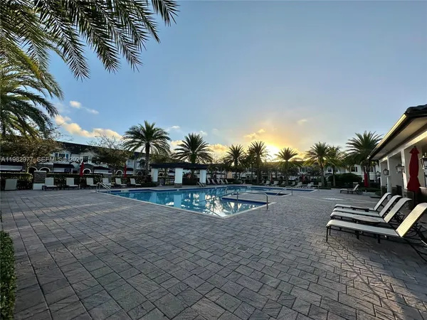 a view of outdoor space with swimming pool