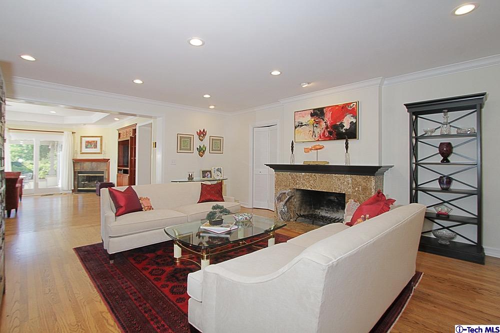 3690 Newhaven Road Pasadena, CA 91107 - Photo 4 of 21 a living room with furniture and a fireplace