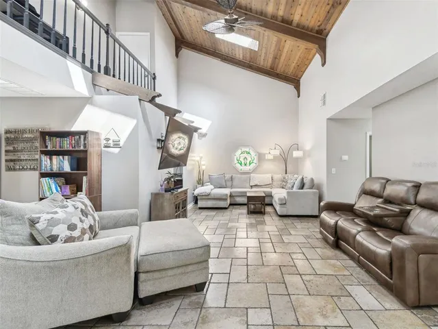 a view of a balcony with city view