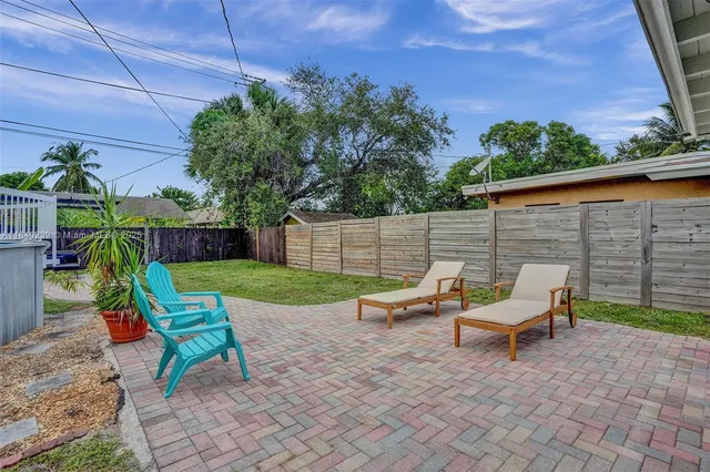 a view of outdoor space with seating