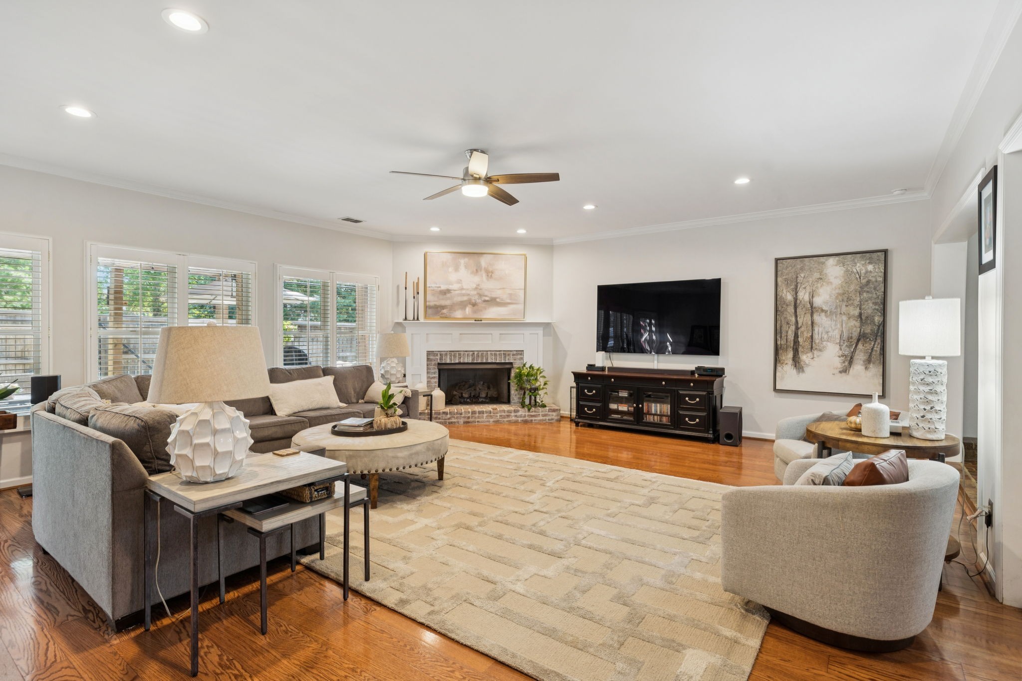 121 Pebble View Drive Franklin, TN 37064 - Photo 21 of 49 a living room with fireplace furniture and a flat screen tv