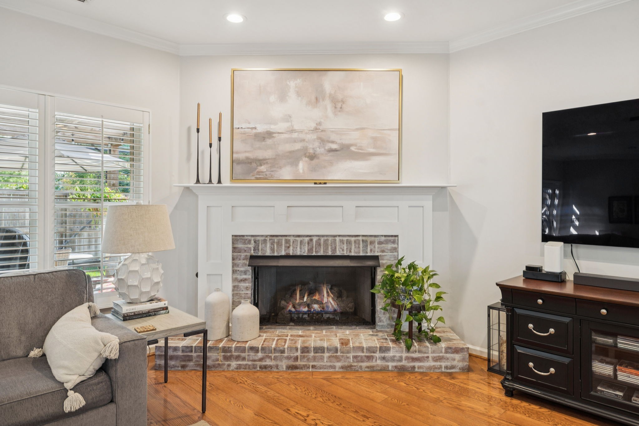 121 Pebble View Drive Franklin, TN 37064 - Photo 22 of 49 a living room with furniture a fireplace and windows
