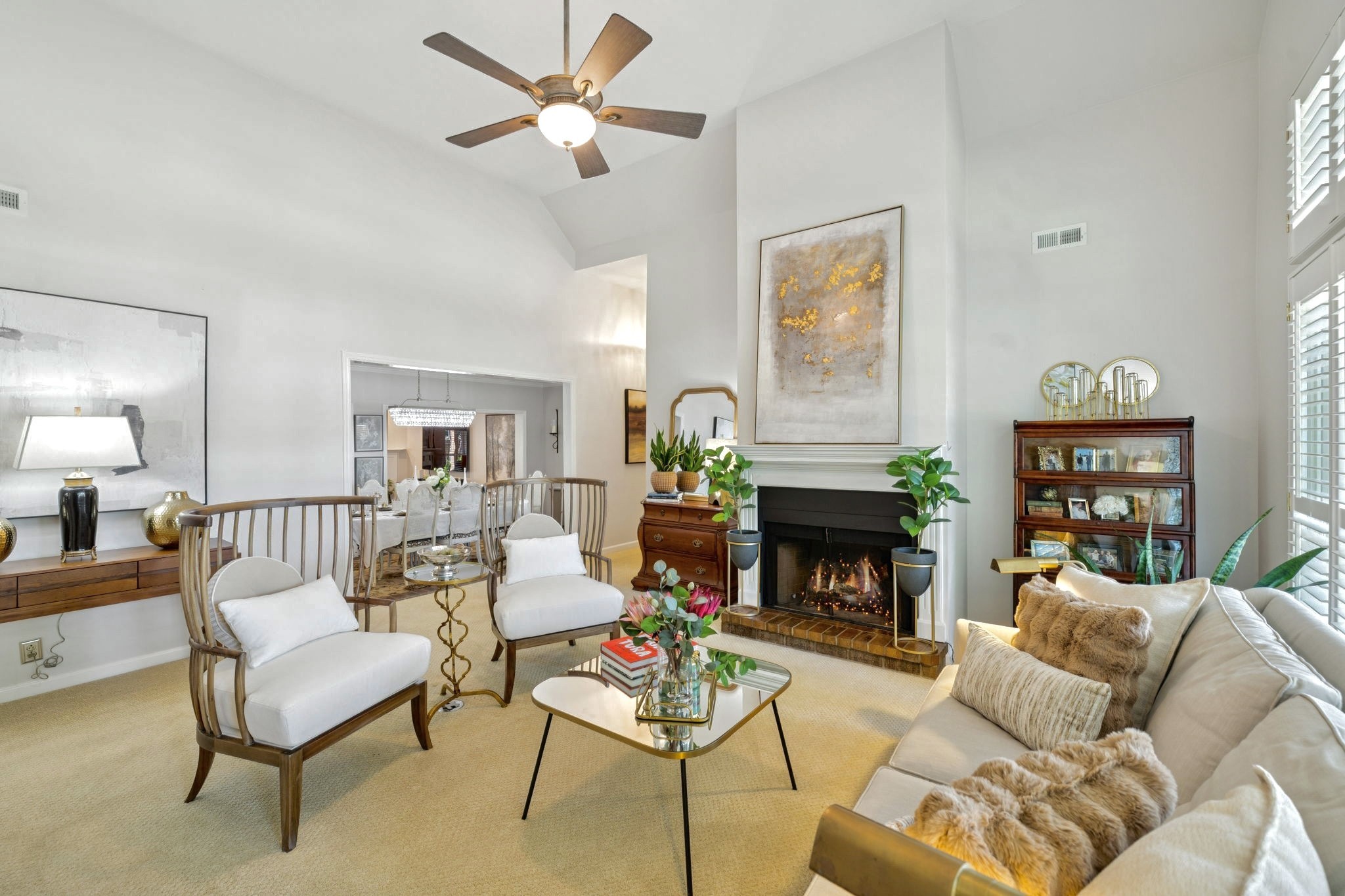 121 Pebble View Drive Franklin, TN 37064 - Photo 4 of 49 a living room with furniture a fireplace with a flat screen tv
