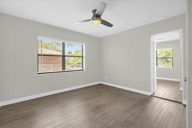 a window in an empty room