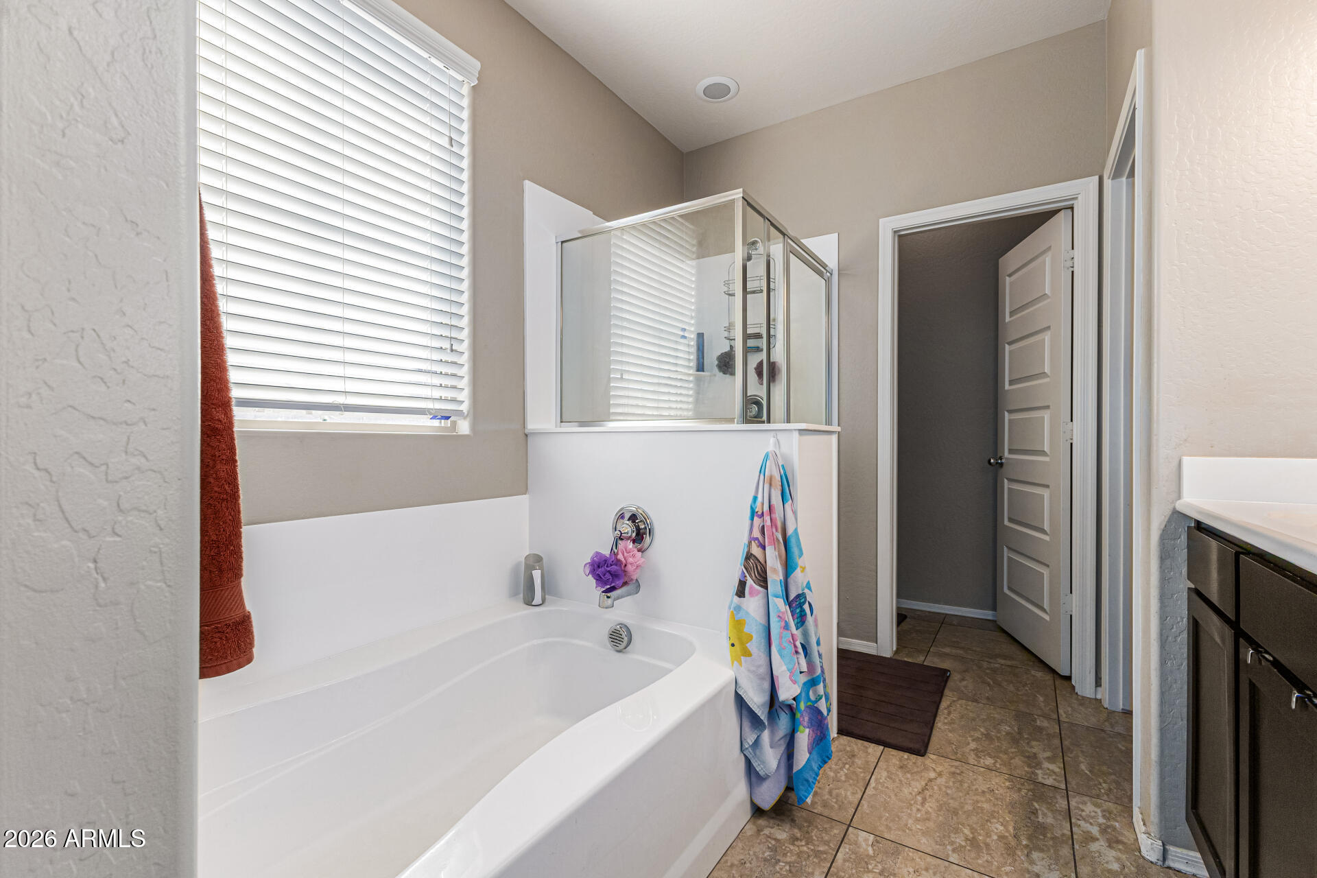 12214 West Del Rio Lane Avondale, AZ 85323 - Photo 17 of 32 a bathroom with a bathtub and a shower