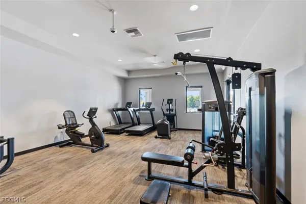 a view of a lake with a outdoor space