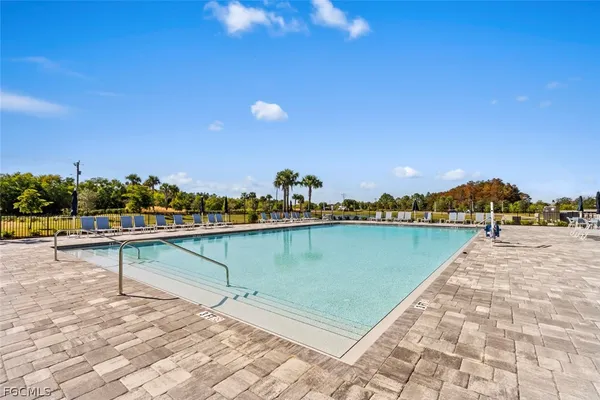 an outdoor space with seating