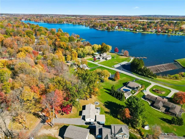 an aerial view of a house